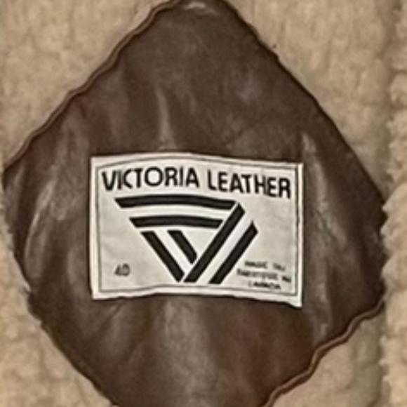 Victoria Leather Vintage 70s 80s Leather Winter Coat Shearling Lined Size 40 (M) - Picture 14 of 14